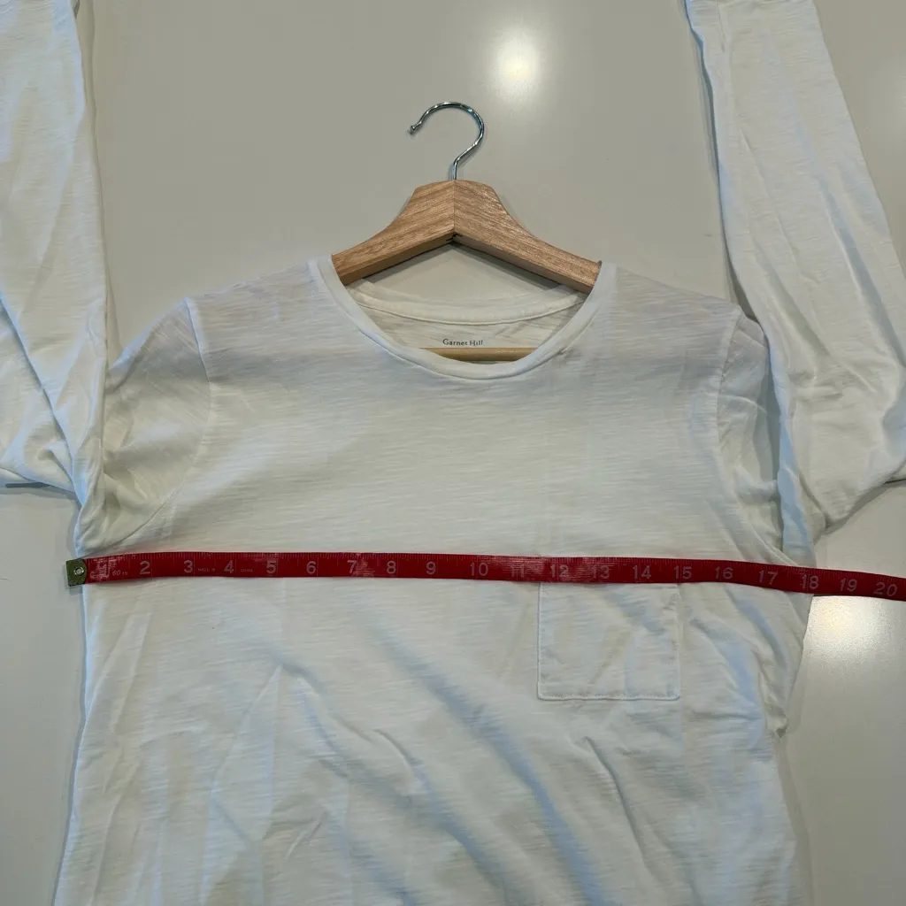 Garnet Hill Weekender Crewneck Long-Sleeve Tee White Size Small - Image 6