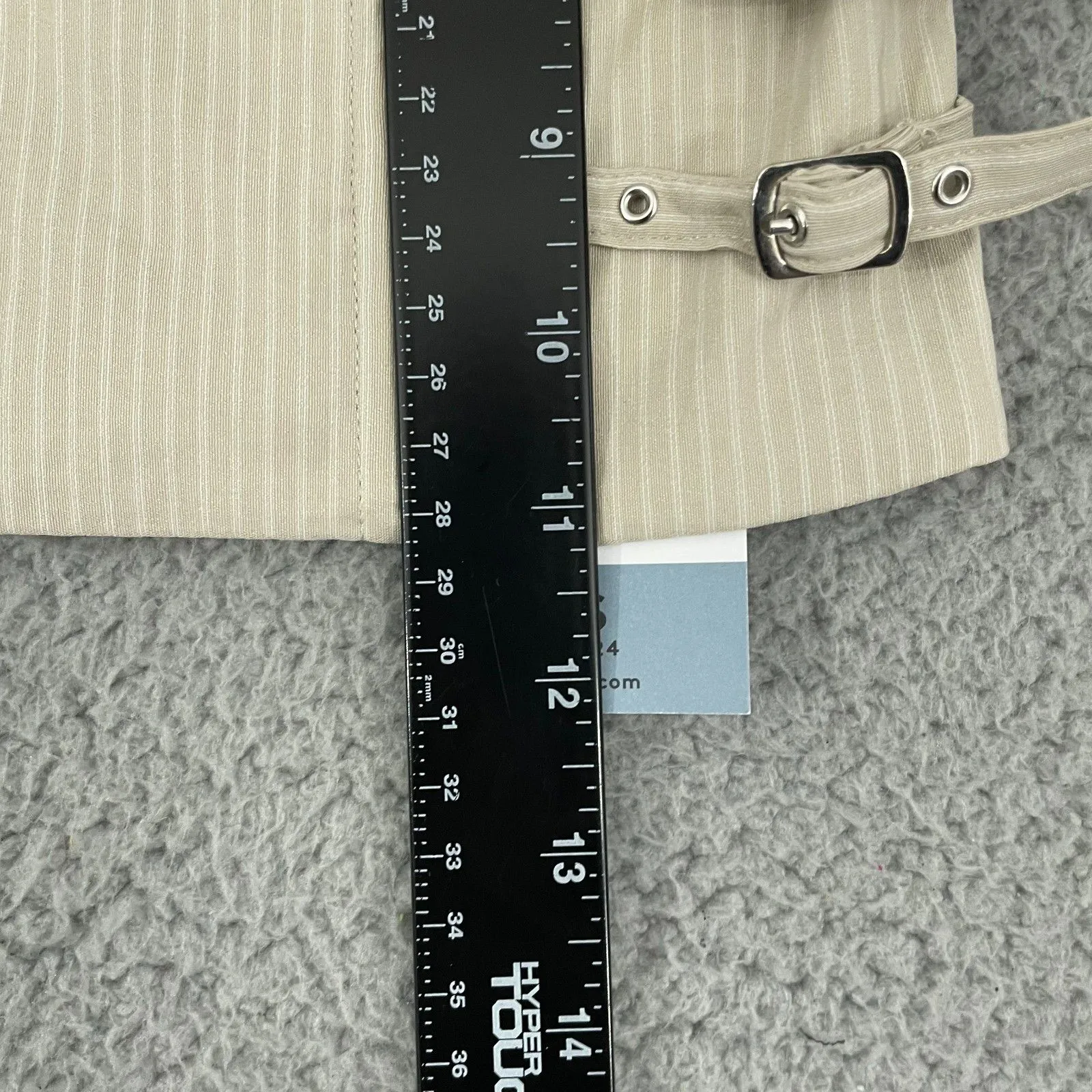 NWT Lefties Corset Women Xs Tan Pin Striped Buckle Croppped - Image 7