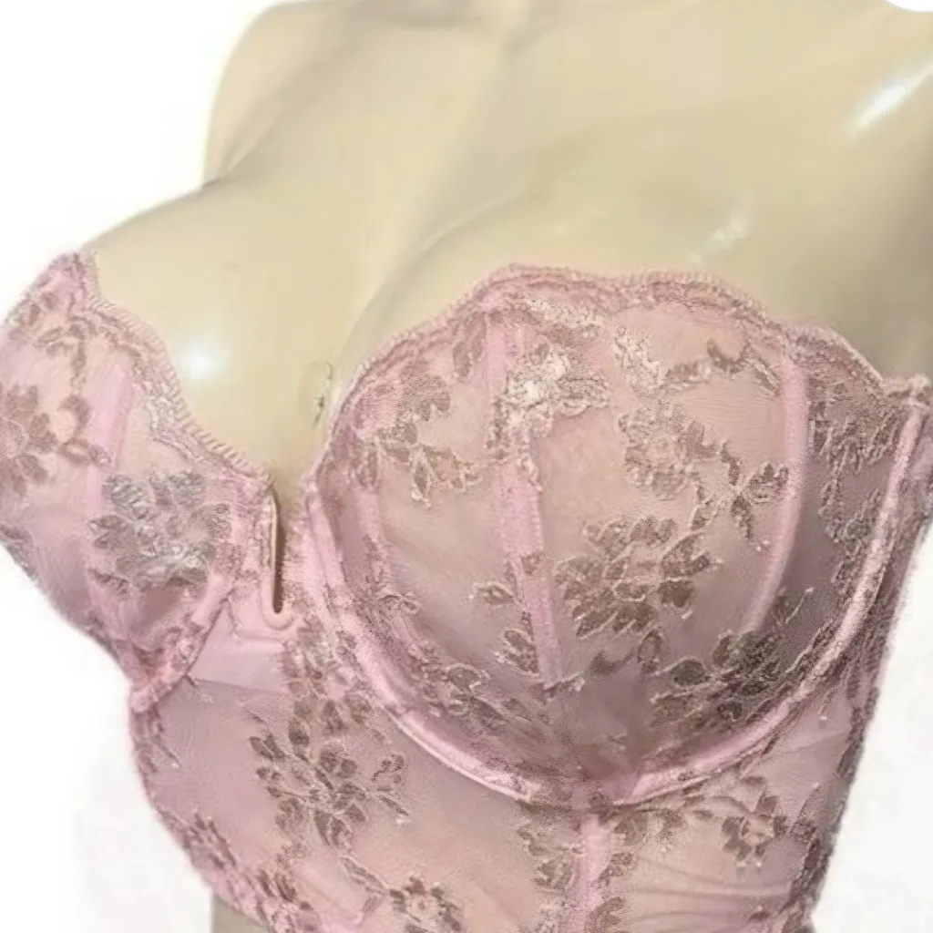 Victorias Secret Fashion Show Dream Angels Metallic Lace mesh bra Corset 36D - Image 3
