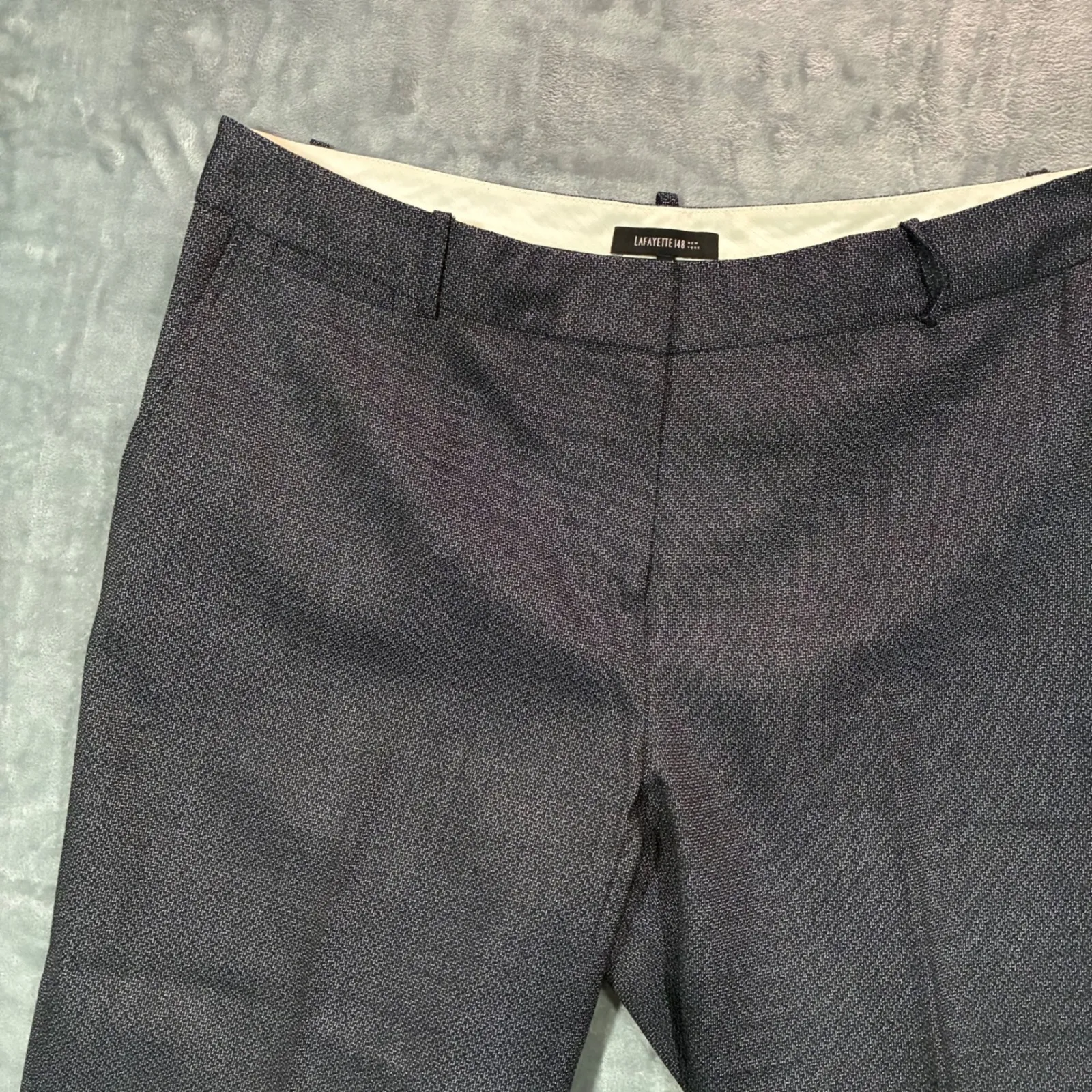 LAFAYETTE 148 NEW YORK Women's Textured Wool Silk Blend Dress Pants Women's 16 Gray - Image 3