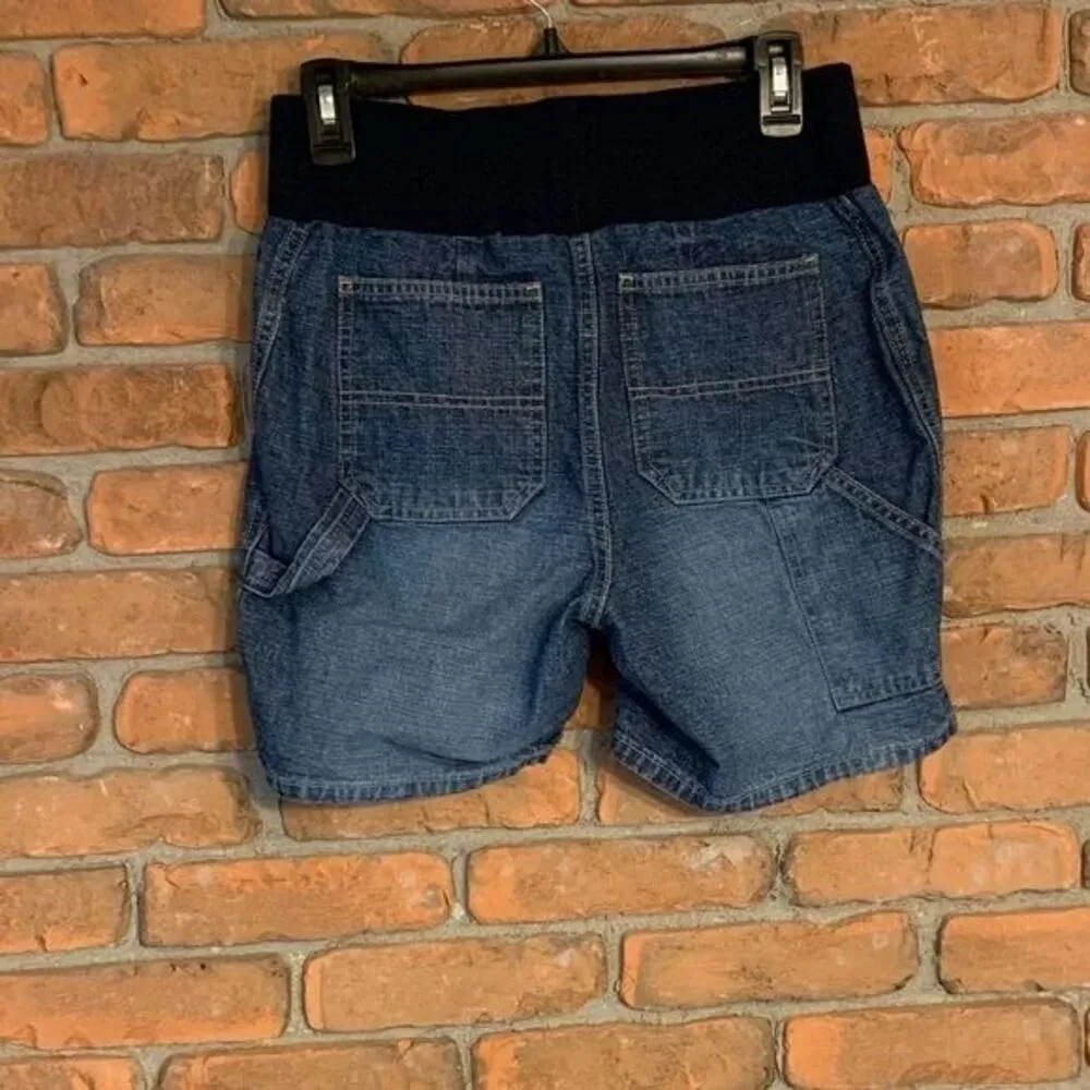 Baby & Me Maternity Shorts Size Small Blue Denim Elastic Waistband Casual Summer - Image 2