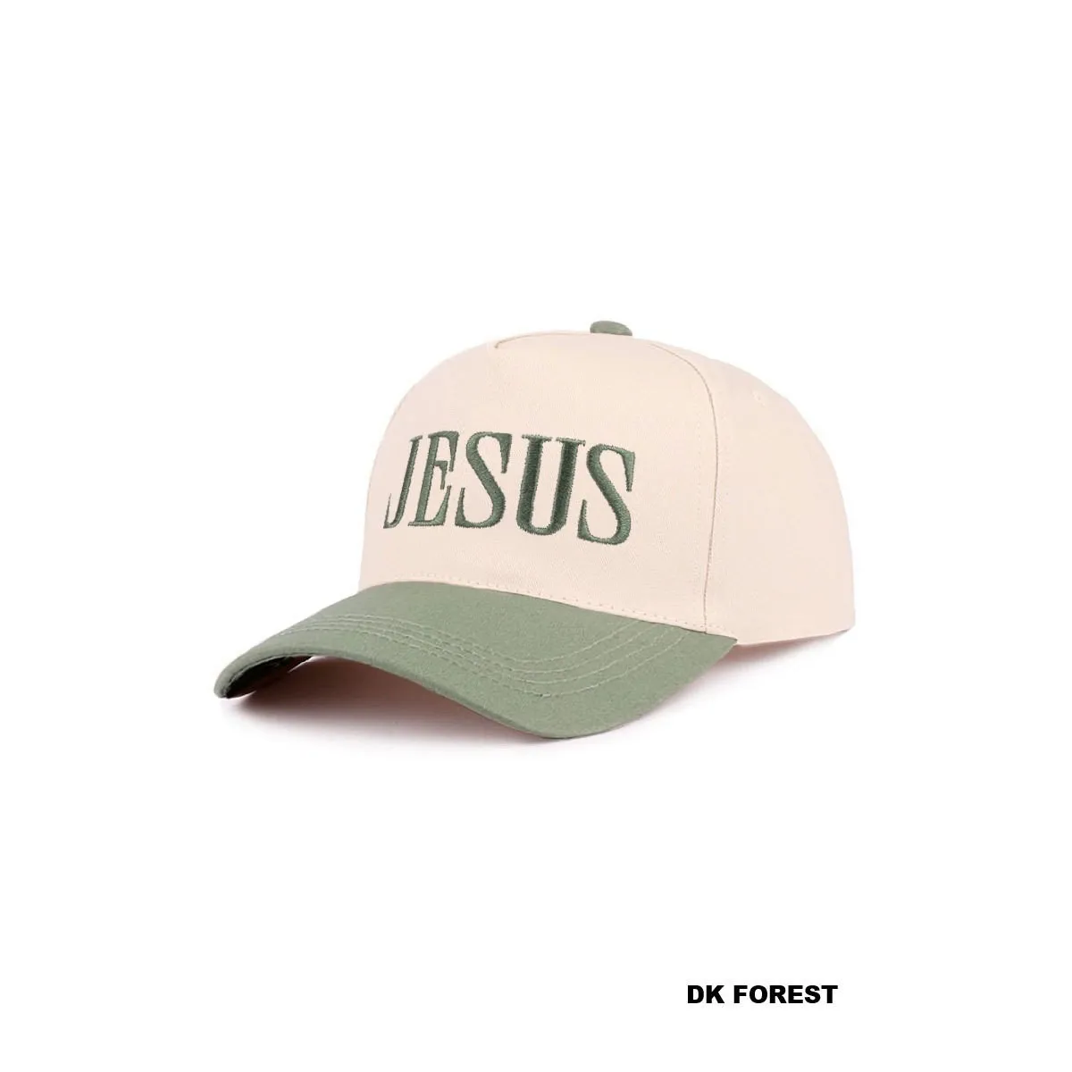 Jesus Trucker Hat Dark Forest / Cream NWT Green - Image 3