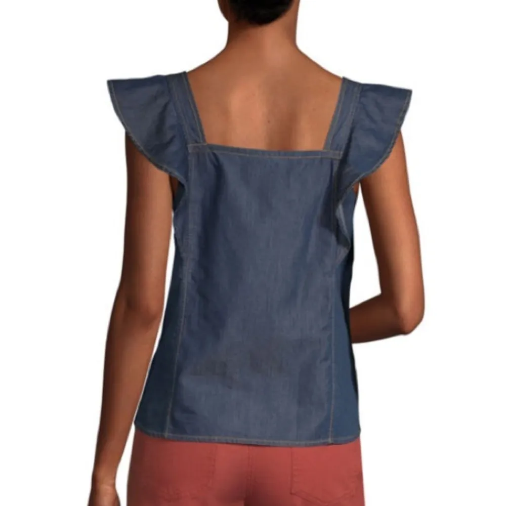 🎄A.n.a Blue Denim Button-Down Top - Image 2