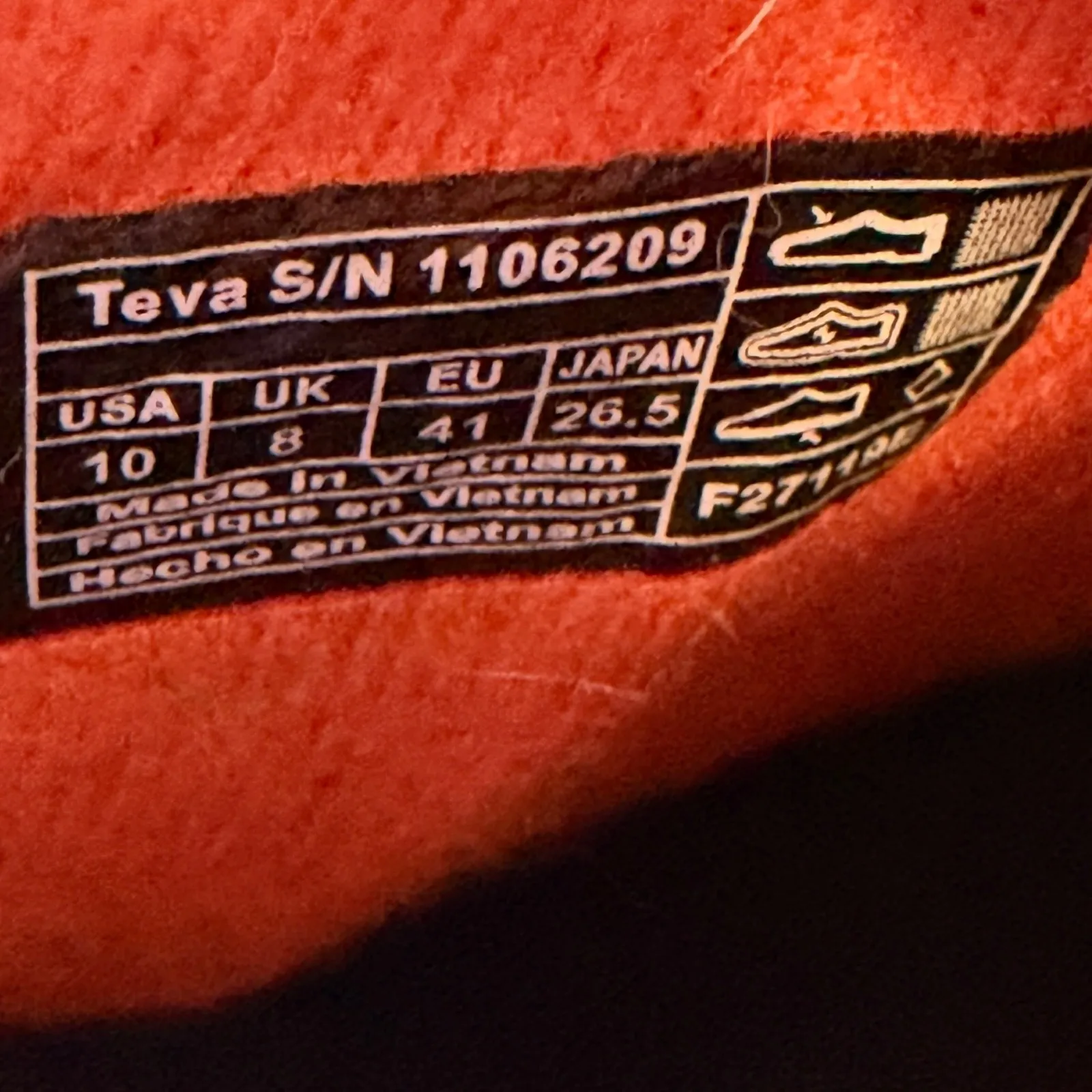 Teva Ember Mid Burnt Orange Quilted Slip-On Boots Warm Camping Womens Size 10 - Image 8