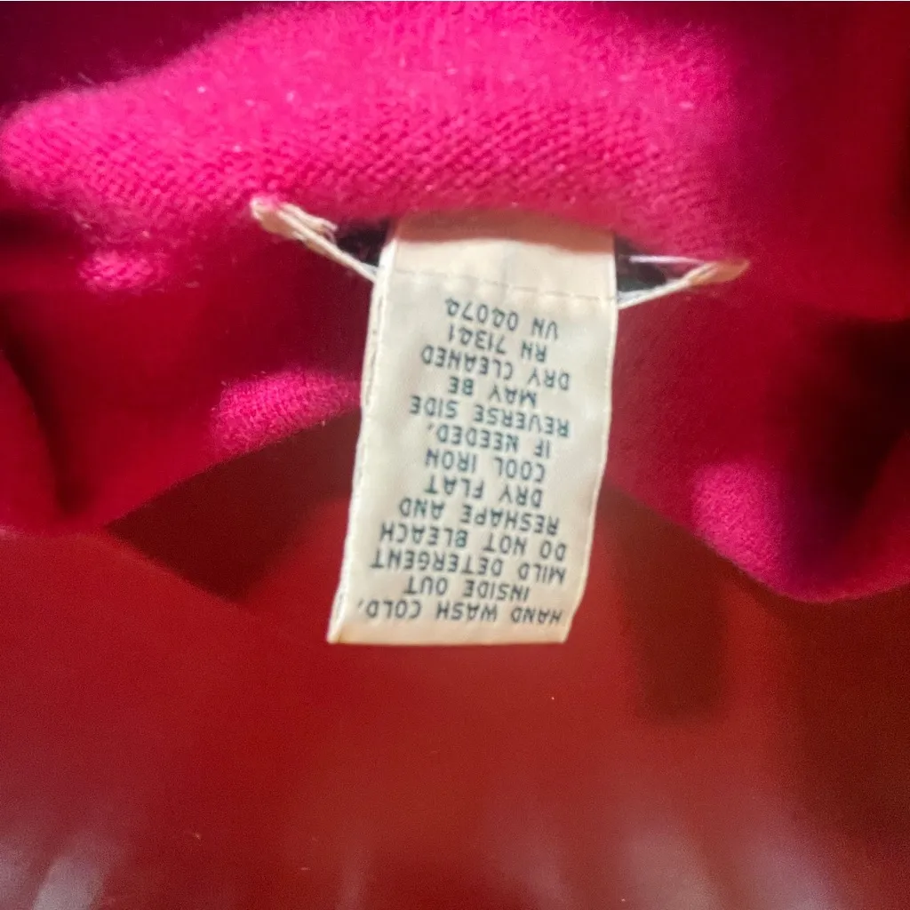 L.L.Bean 100% Cashmere Sweater Collared Womens Large Pink Hong Kong Classic Vtg - Image 5