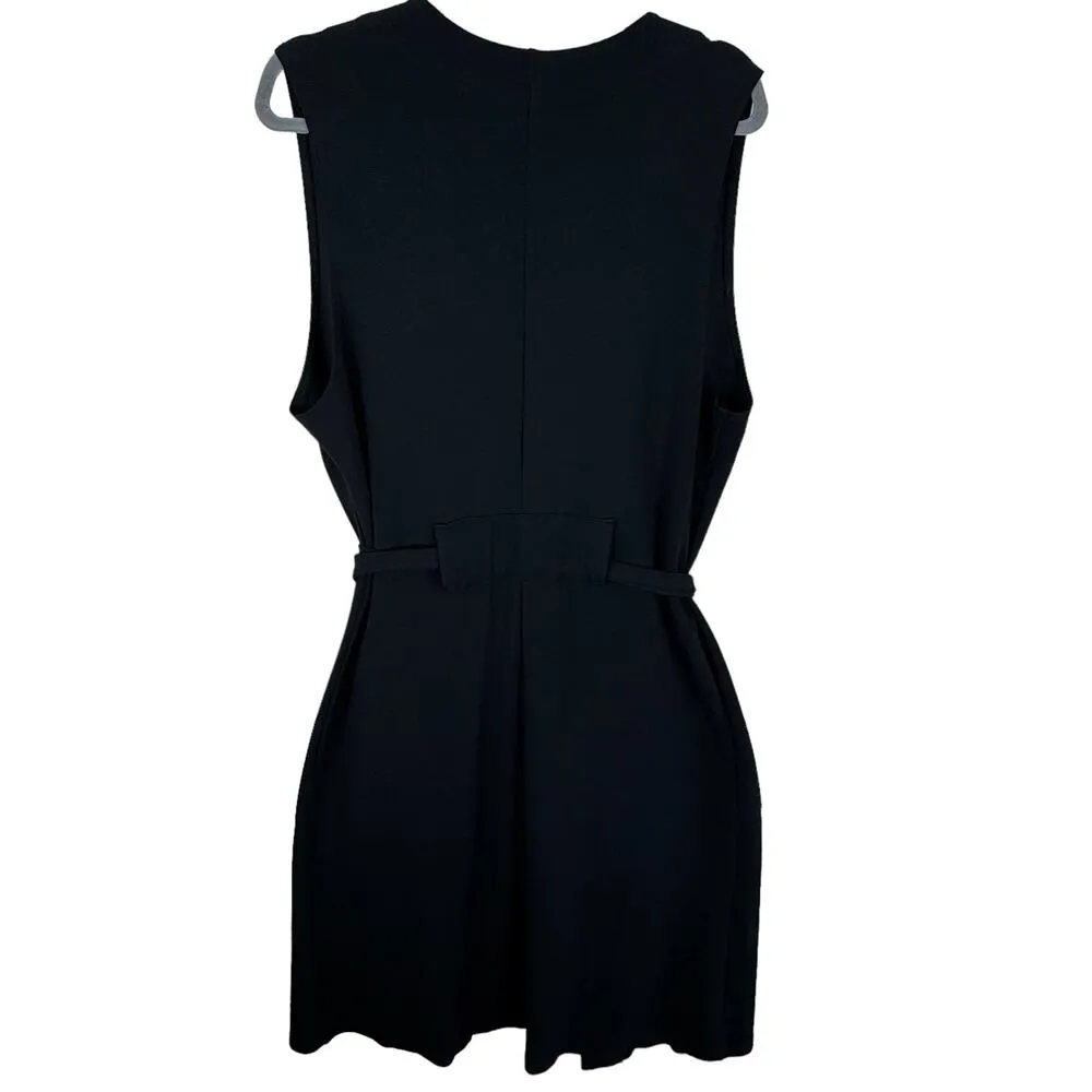 Brynn Walker Black Open Heavy Knit Waist Tie Duster Vest Made In USA Size S - Image 2