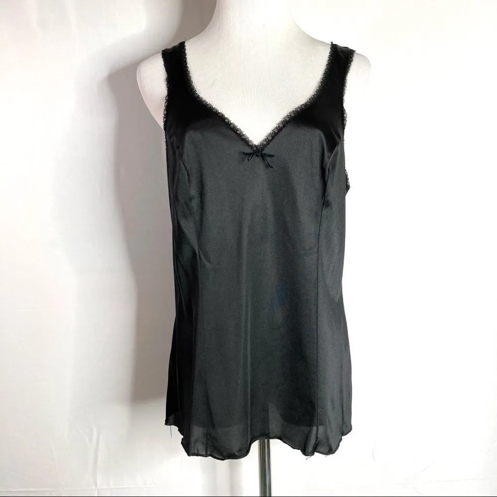 Vintage Lorraine Black Lingerie Top Size Large Made in USA - Image 2