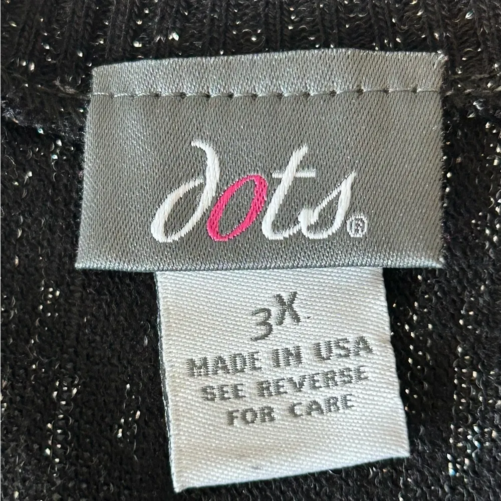 DOTS black sparkly short raglan sleeve top size 3X holiday party wear - Image 3