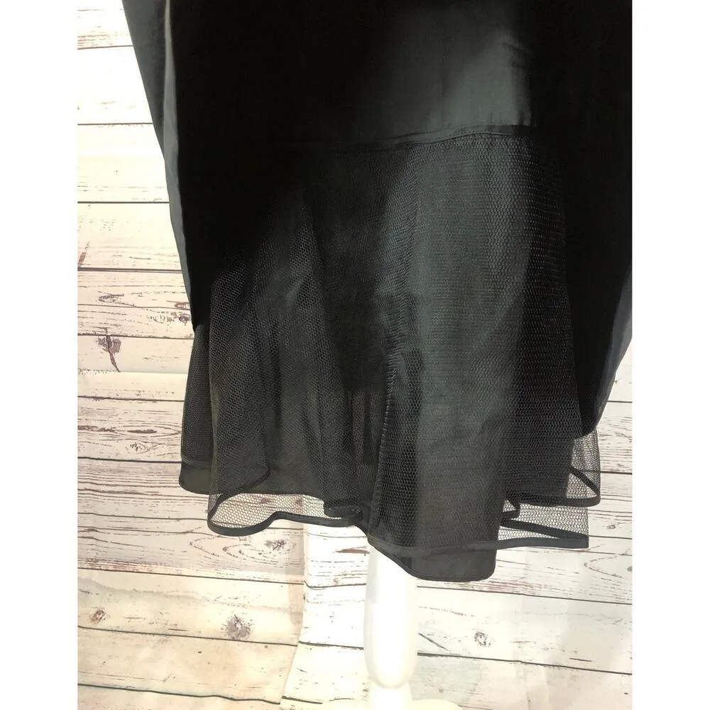 BCBG Maxazria ruched Sequence black cocktail deep V front open back dress size 4 - Image 11