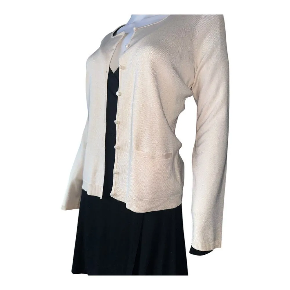 Ann Taylor Knit Ivory Button up Cardigan Womens size small Classic & Cla…​ - Image 4