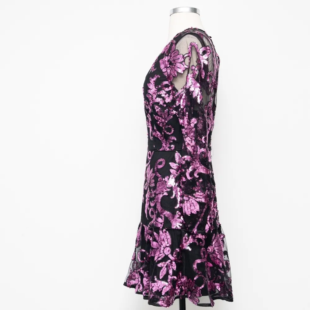 Milly - New!  Tove Sequin Paisley Long Sleeve Minidress - Image 7