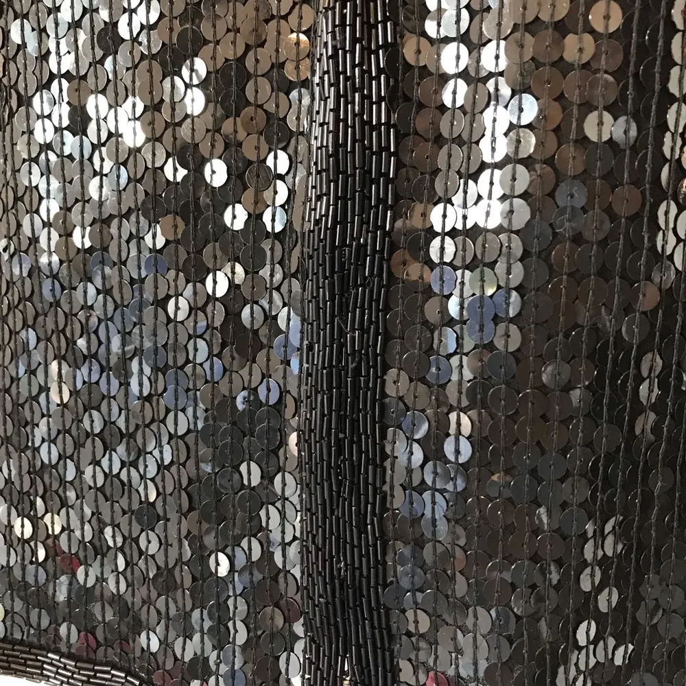 Stenay 100% silk embellished bead sequin black formal top women’s size medium - Image 3