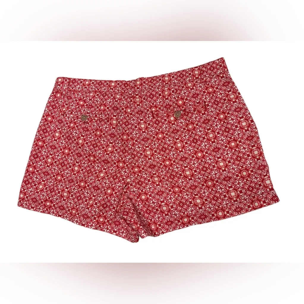 GAP Red Patterned Women's Shorts,Size 10 R,100% Cotton,Made in Pakistan - Image 3