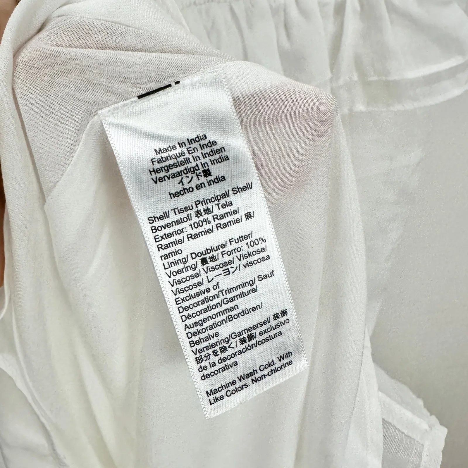 NEW J.Crew Ravenna Dress Ramie Ruffle Lightweight Smocked Midi White Small - Image 10