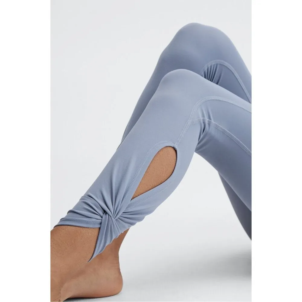 Fabletics Blue Oasis PureLuxe High Waisted Twist 7/8 Athletic Leggings XS - Image 4