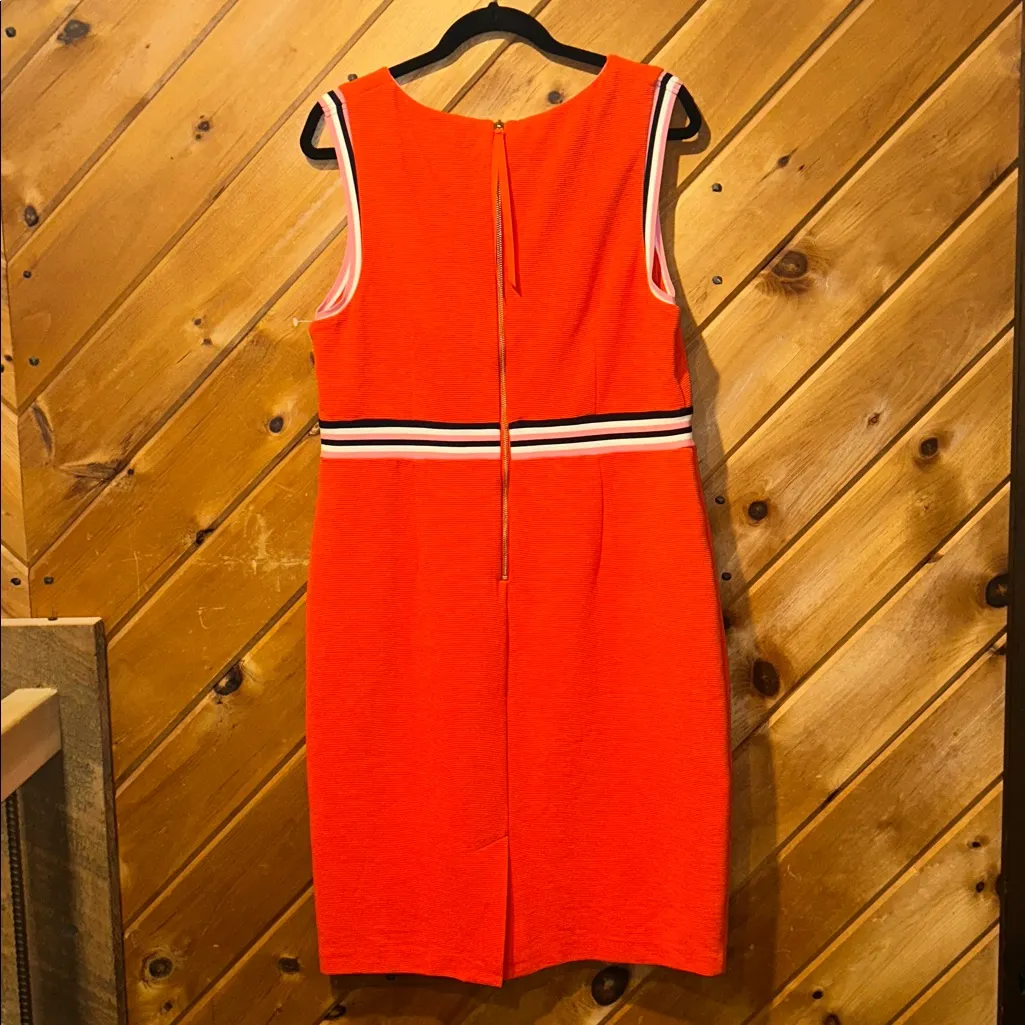 Boden Zada Ottoman Ribbed Sheath dress NWT Orange Size 14 - Image 10