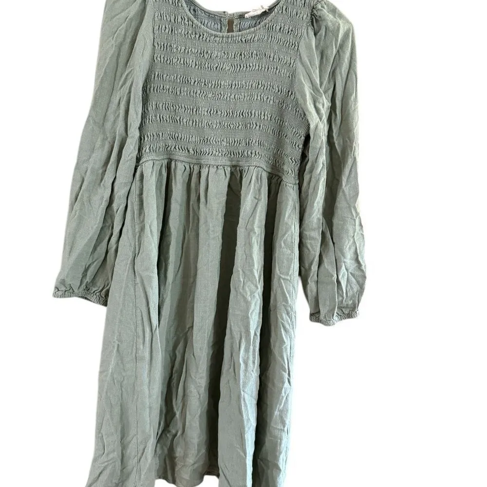 Green Smocked Ruffled Midi Sundress Size L - Image 9