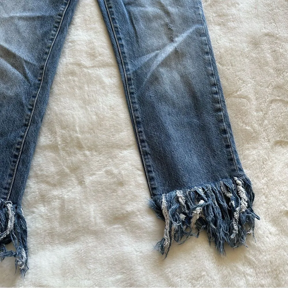 Pilcro and Letterpress Hyphen Fringe Bottom Jeans Women’s Size 26 - Image 9