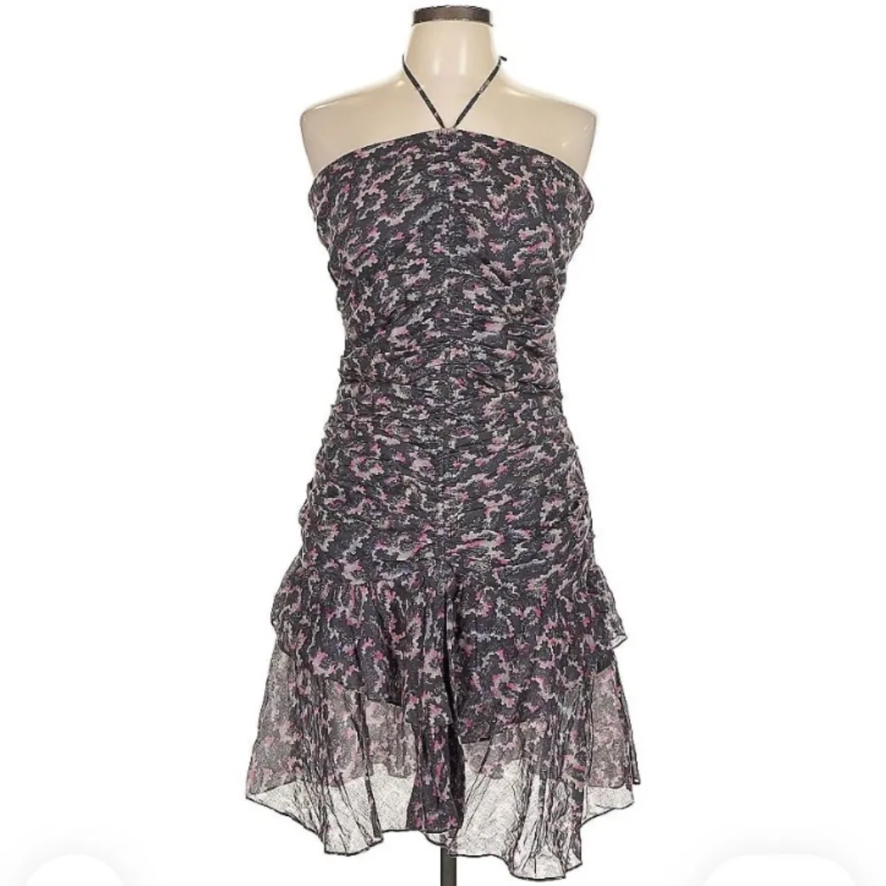 Isabel Marant Étoile Ilanka Printed Ruched Halter Minidress Size Euro 42 US 10 - Image 6