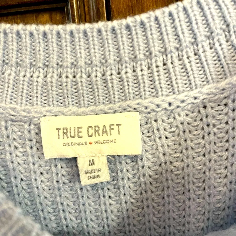 Baby Blue like new Sweater Lightweight Acrylic Comfy Womens Medium Cropped - Image 11