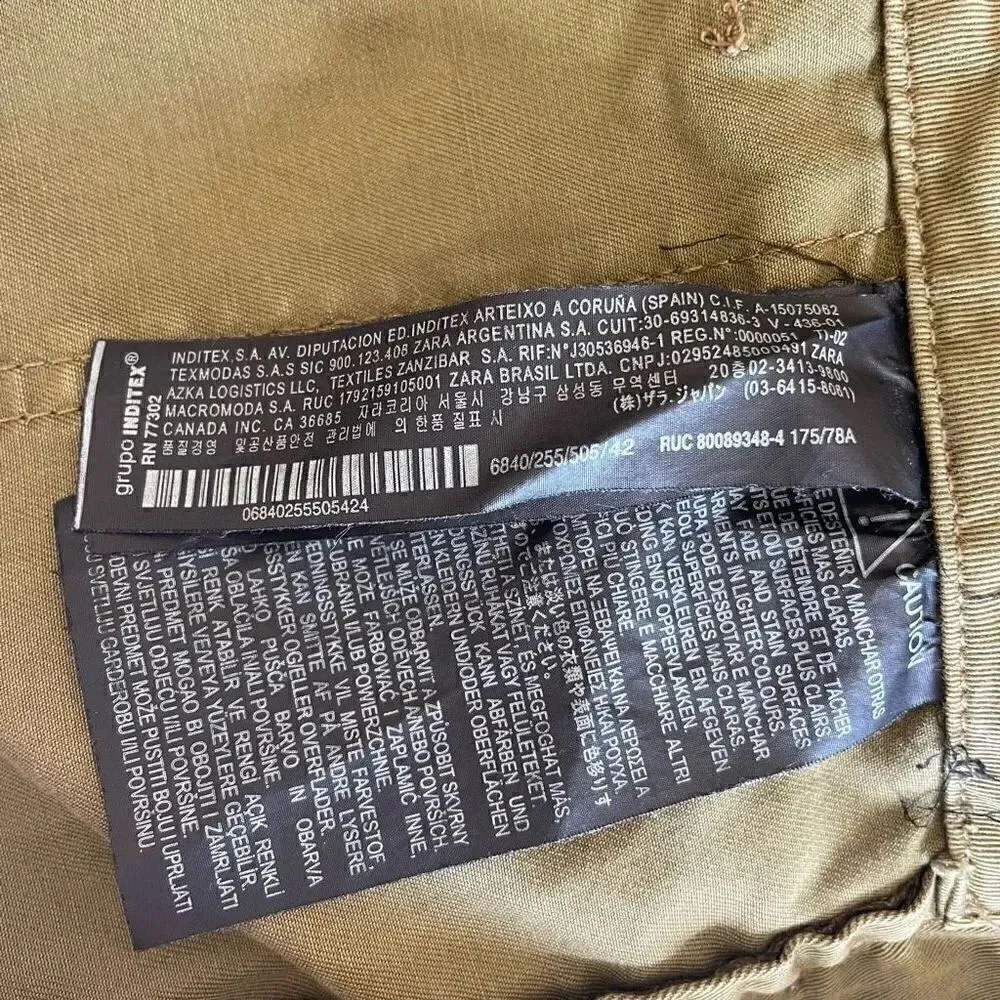 Zara Woman The Worker Straight Green / Red Y2K Wide Leg  10 # 1678 - Image 11