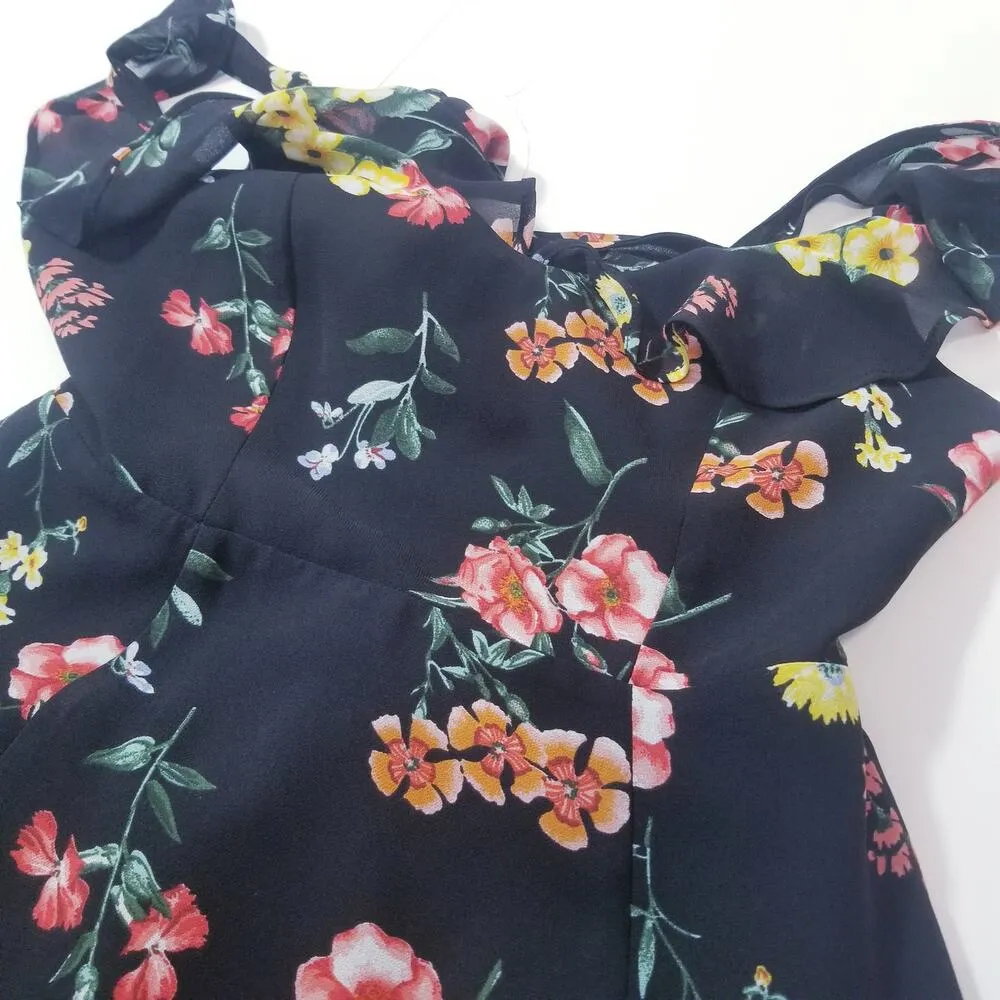 Forever 21 Multicolored Floral Print Ruffle Dress - Image 9