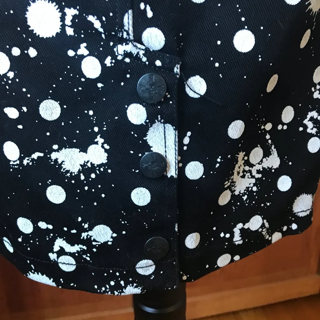 Vintage Lip Service Polka Splatz Punk Goth Pencil Knee Length Skirt XS - Image 7