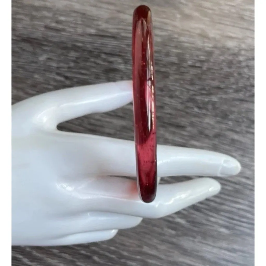 Vintage Red Roman Glass Bangle Bracelet women’s sz 8.5” Quality Bracelet - Image 6