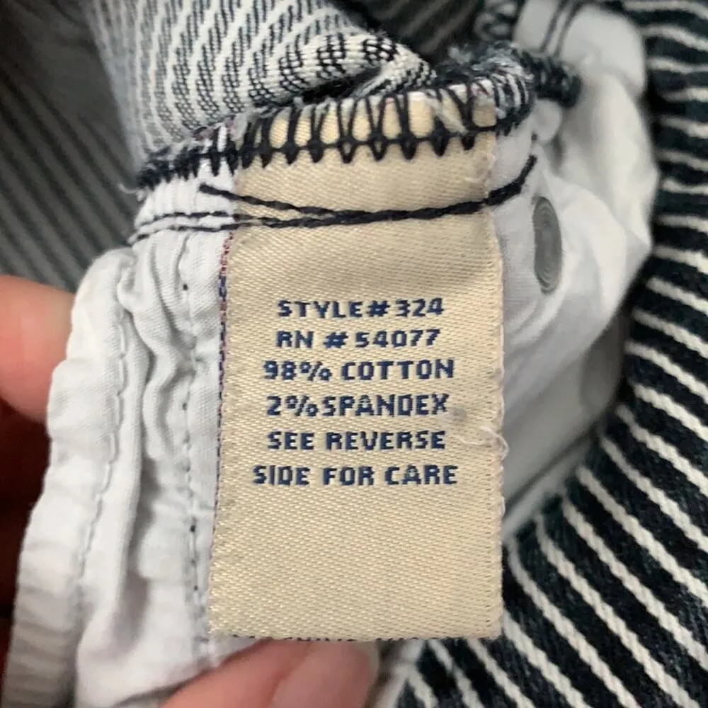 CAbi Jeans Railroad Stripe Cropped Capri Stretch Jeans Sz 4 Style 324 - Image 5