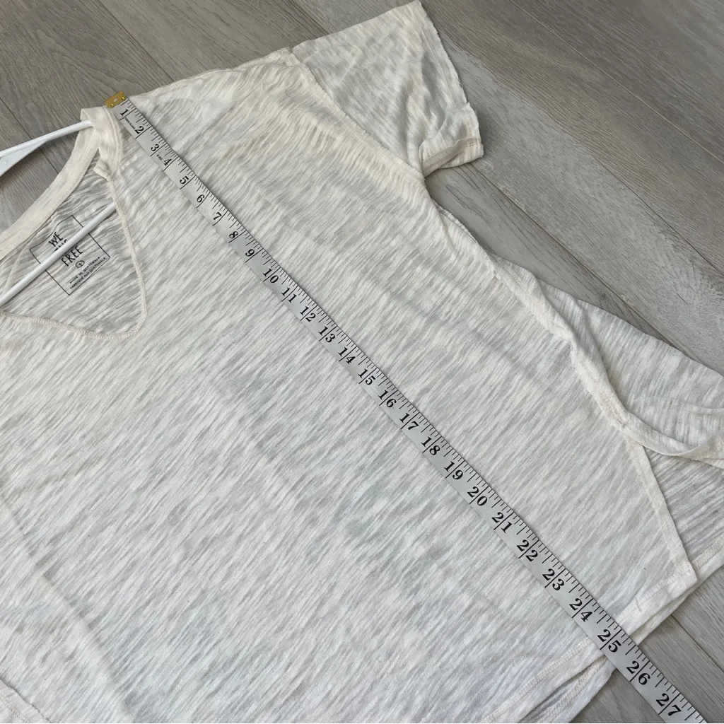 Free People Tshirt burnout maddie tee womens Cream (small) oversized sheer flowy - Image 6