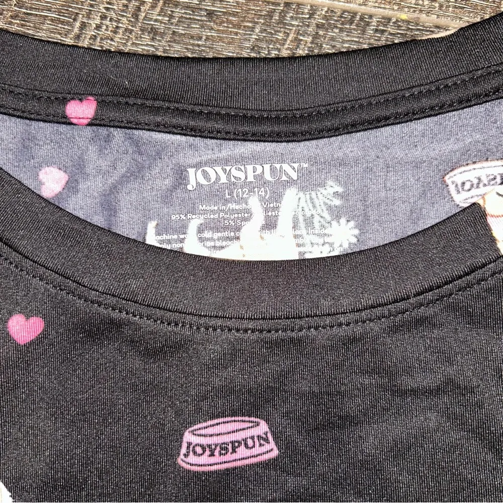 Joyspun Dog Print Pajama Set Women’s Large Black - Image 2