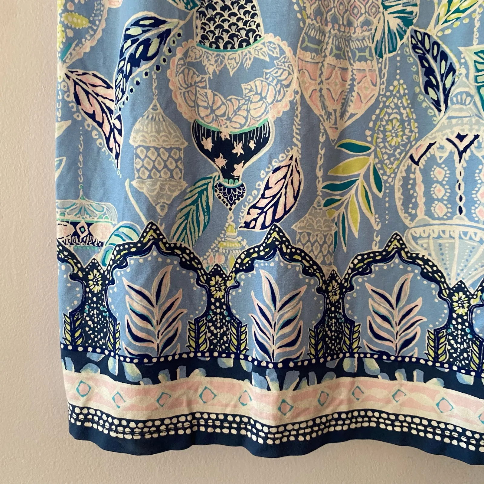Lilly Pulitzer Sophiletta Dress Blue Lantern Knee Length Short Sleeve Medium - Image 4
