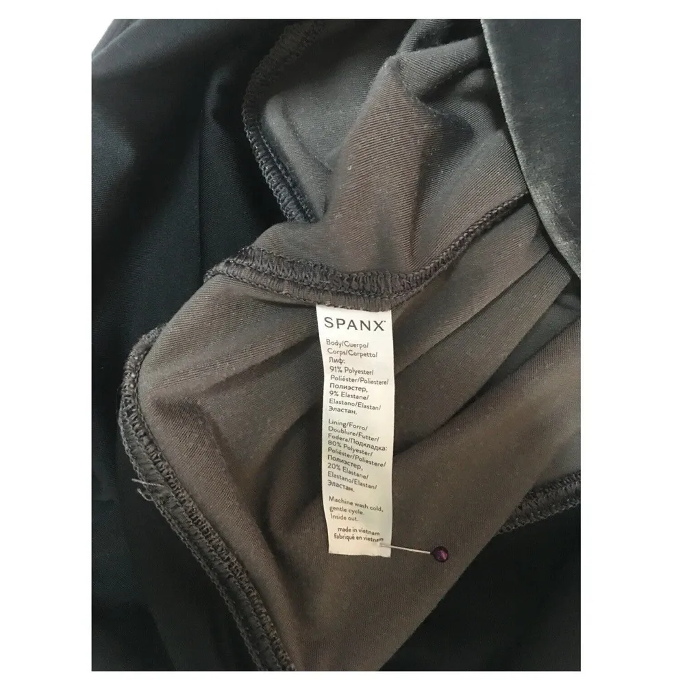 Spanx Pants Womens 2X Velvet Full Length Leggings High Rise Skinny Black Gray - Image 8