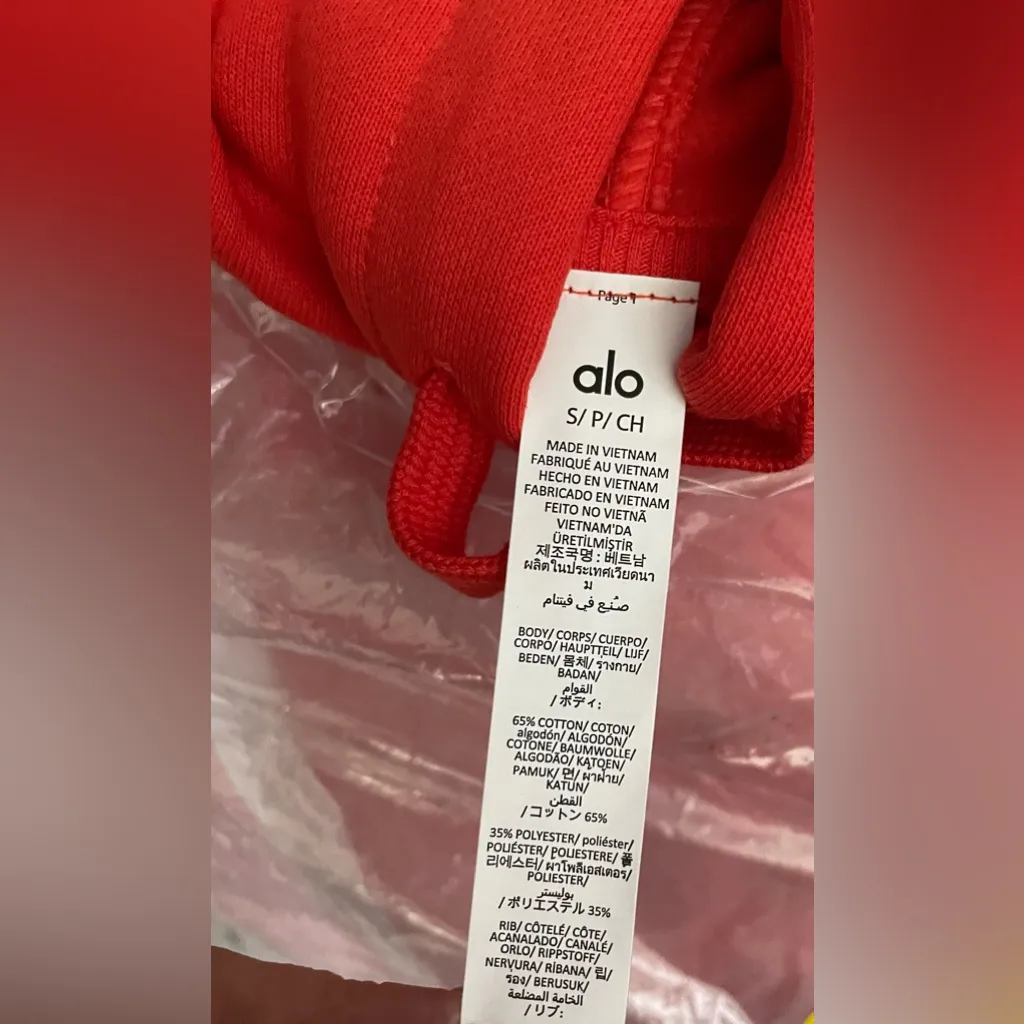 ALO Yoga NWT Accolade Hoodie Bright Red Color Unisex Oversized Size S - Image 7