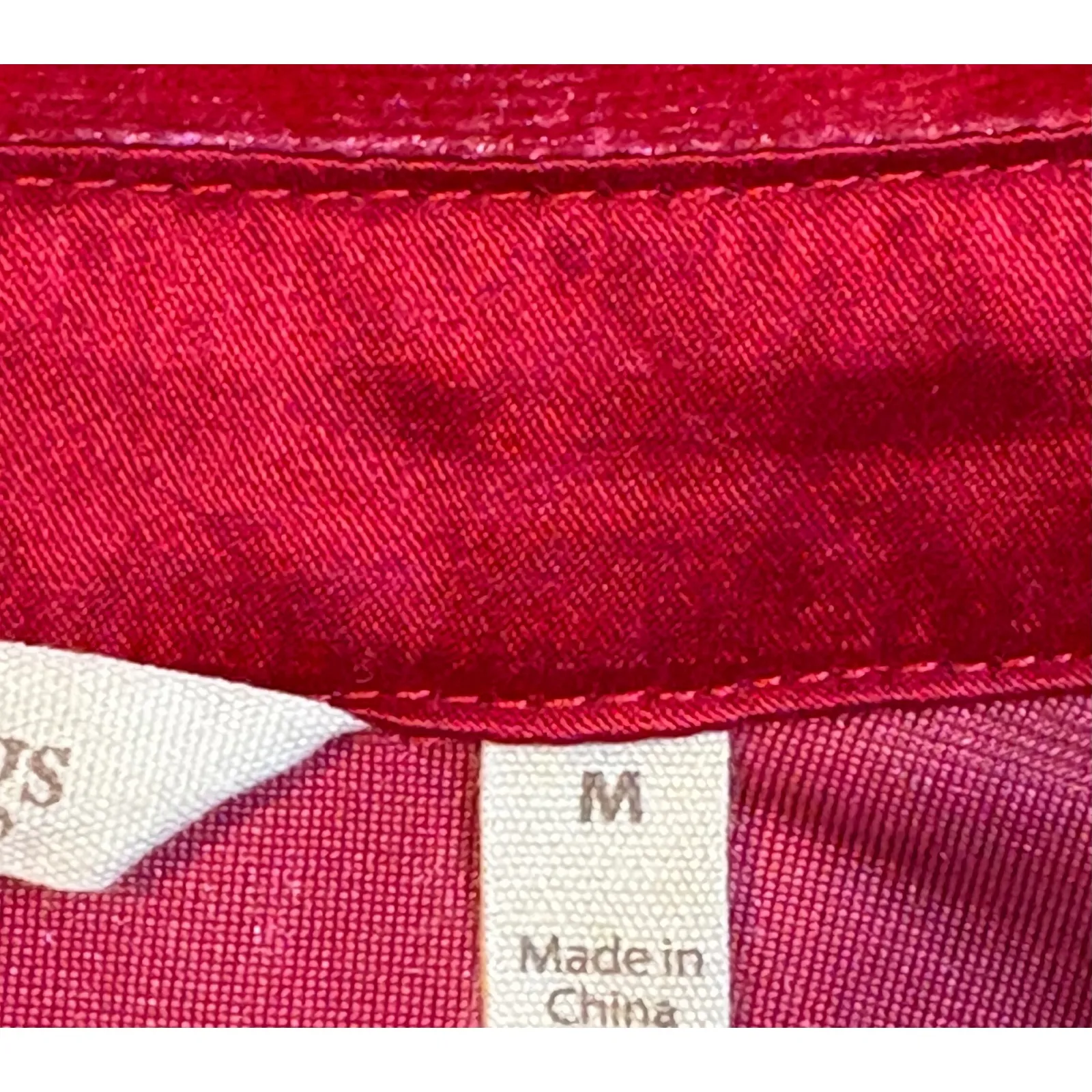 Soft Surroundings Red Velvet Button Up Shirt Long Sleeve Women Size Medium - Image 8