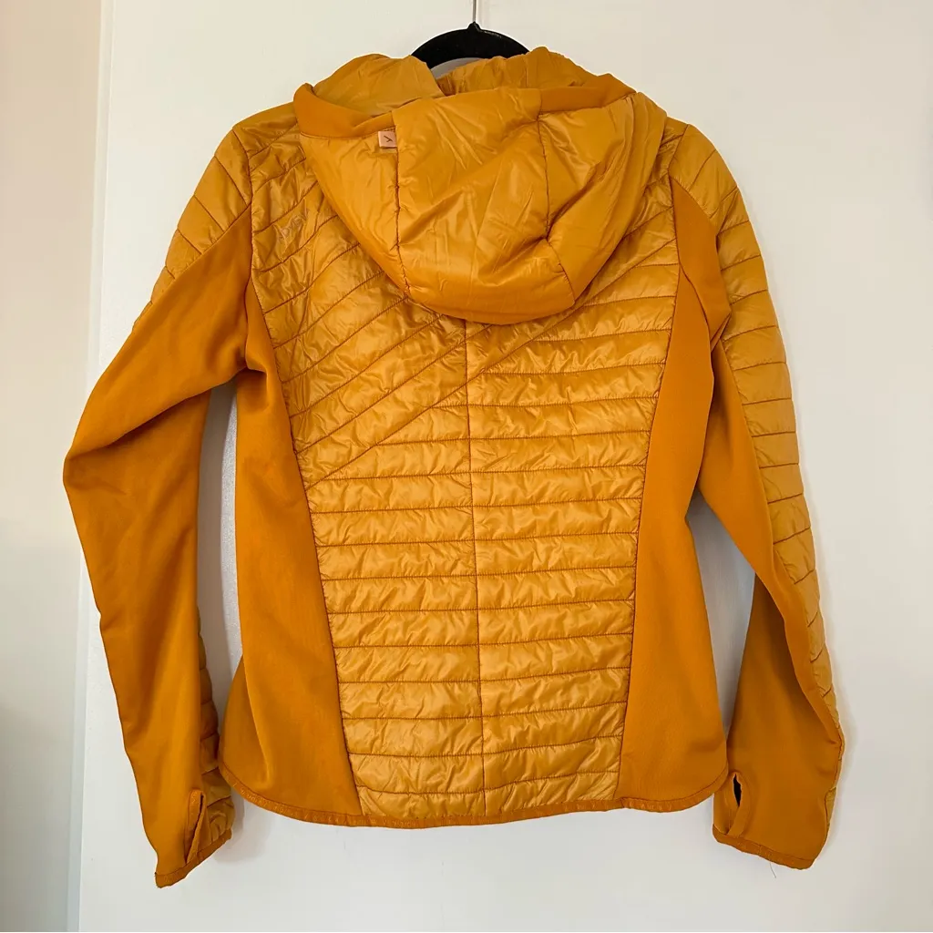 Indyeva Mantar Quilted Filled Zip Hooded Jacket Womens Small Golden Yellow - Image 8