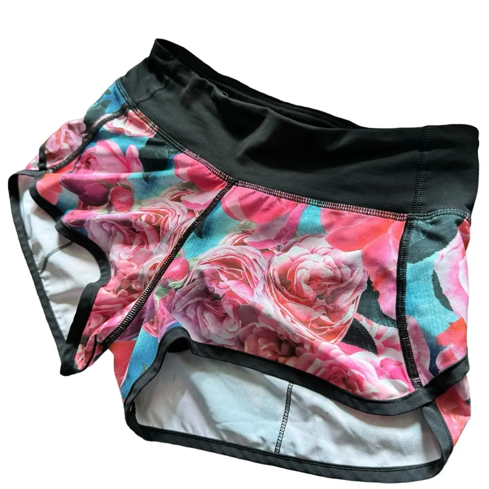 Lululemon Run Speed Shorts Secret Garden 4-way Stretch Size 2 Running Yoga Rare - Image 3