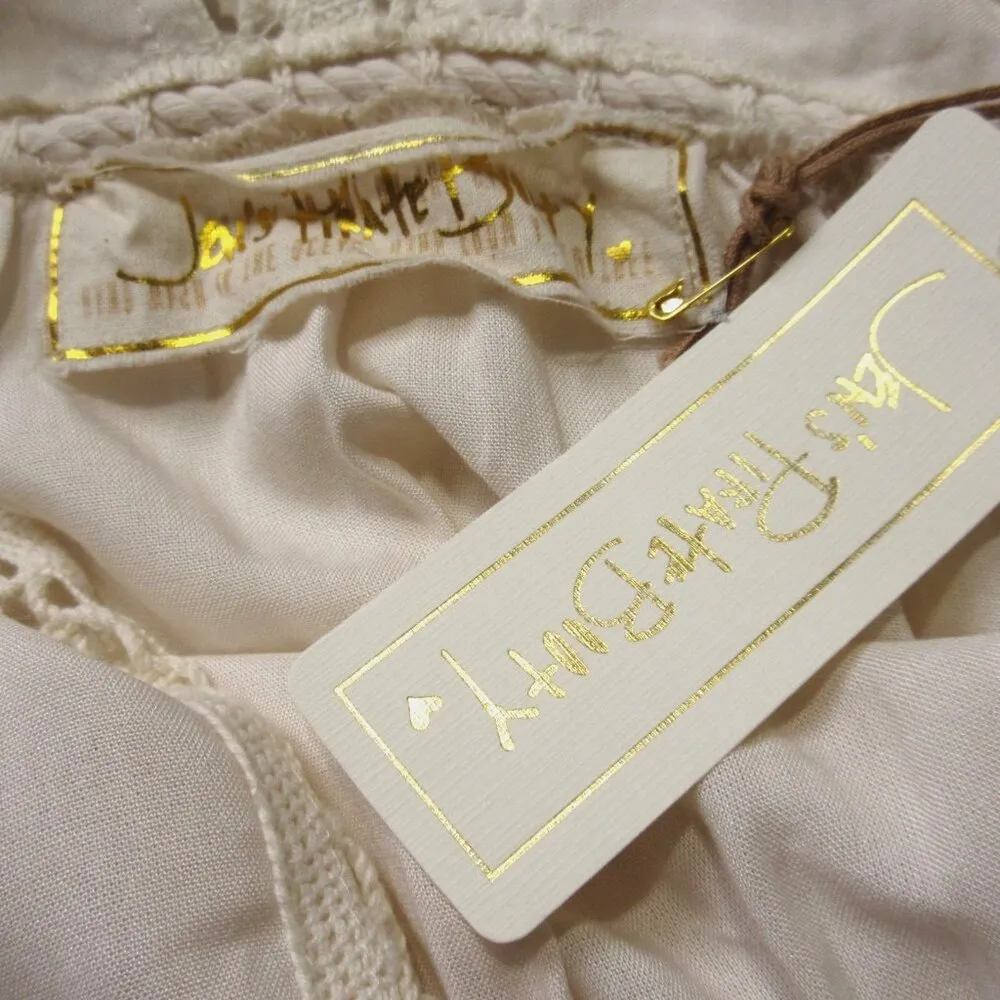 NWT Jen's Pirate Booty Blue Mist Maxi in Natural Ivory V-neck Tiered Dress S - Image 5