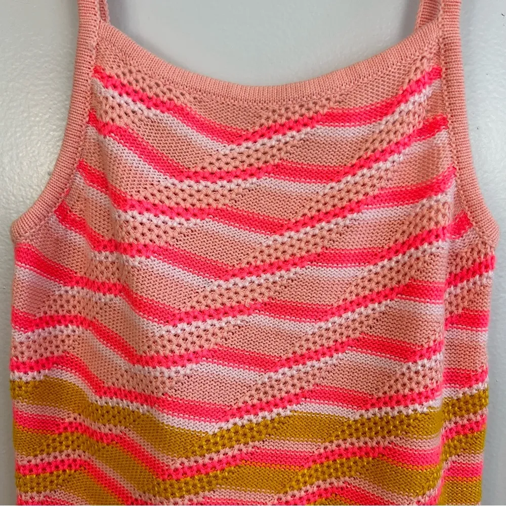 NWT  Anthropologie Sunrise Crochet Knit Tank Pink Size XS - Image 4