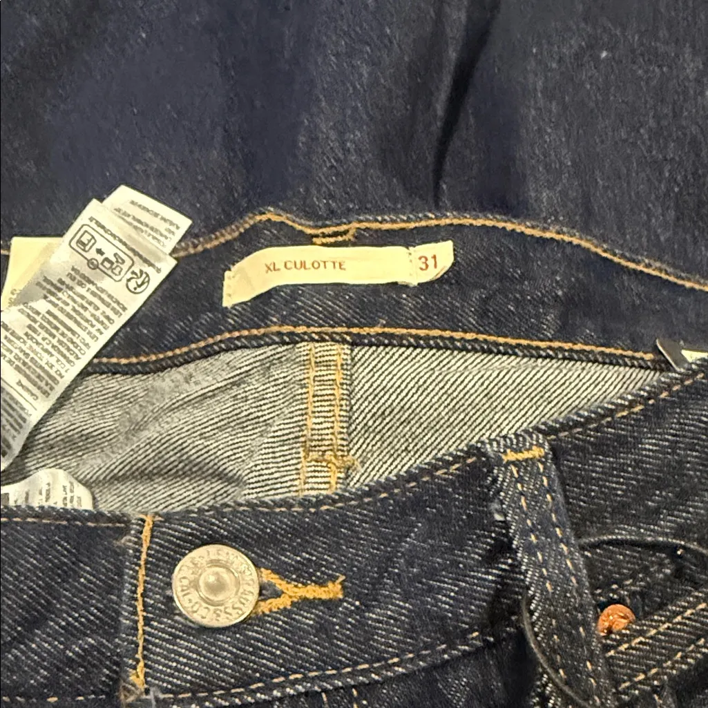 NWT Free People X  Levi's XL Culotte Jeans Blue SZ-31 - Image 5