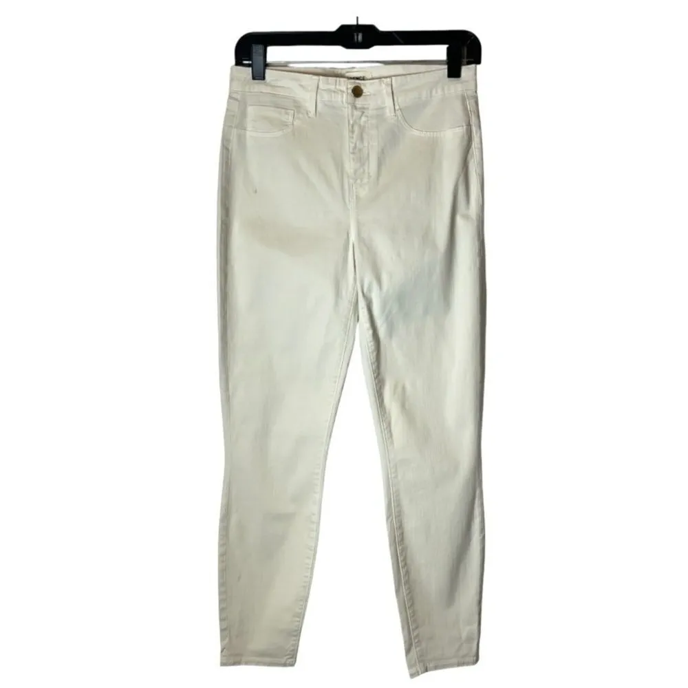 L'Agence White Margot Skinny High Rise Vintage‎ White Jeans Size 28 - Image 2