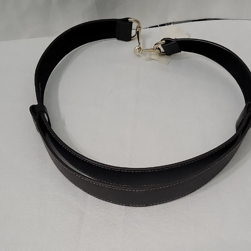 LOFT Dark Brawn Belt with Gold Clasp Adjustable Size L - Image 2