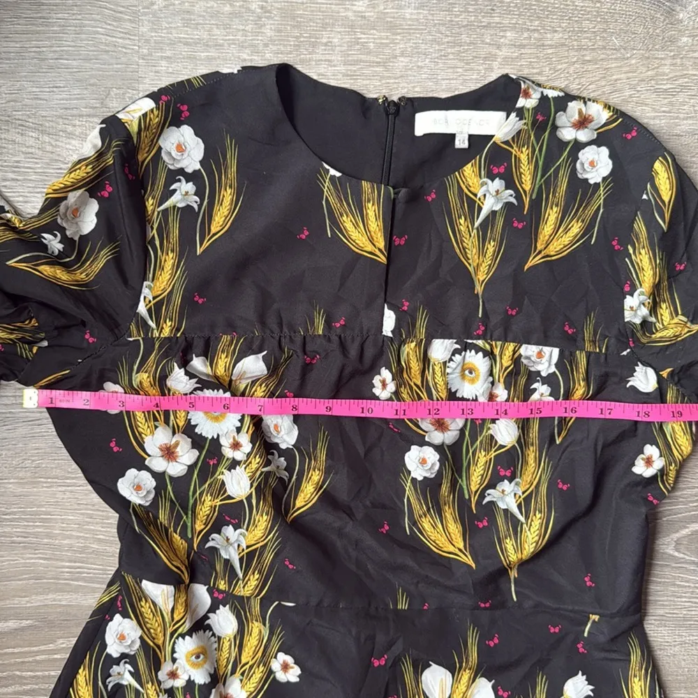 BORGO DE NOR DRESS ALBA BLACK FLORAL PRINT CREPE Size M - Image 11