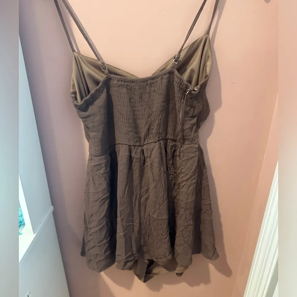 Front Cut Out Brown Romper - Image 3
