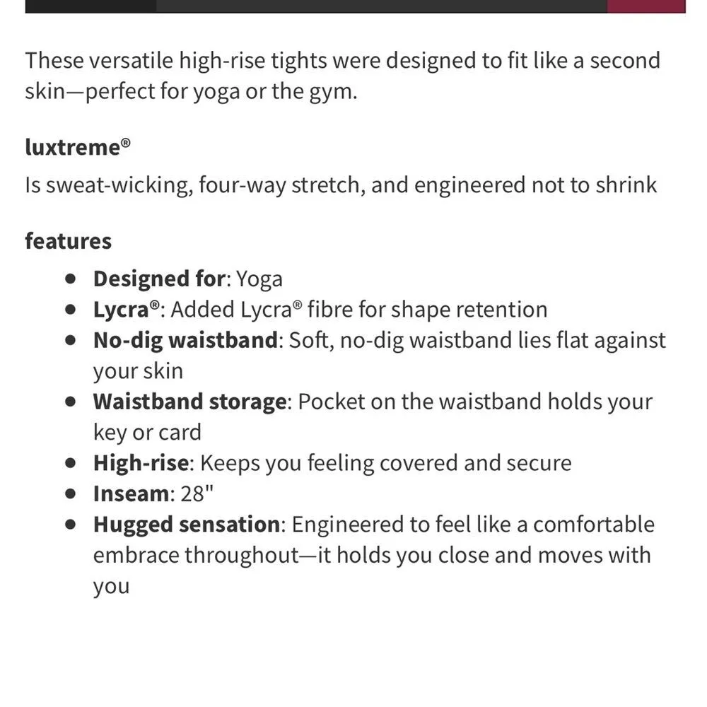 Lululemon Womens Size 8 Wunder Under High Rise Tight Black Red Ombré Speckle New - Image 8