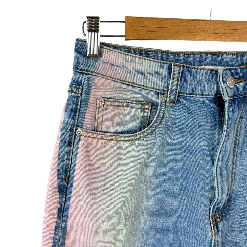 BDG Urban Outfitters High-Waisted Rainbow Baggy Jeans Denim Ombre 90's Size 28 - Image 4