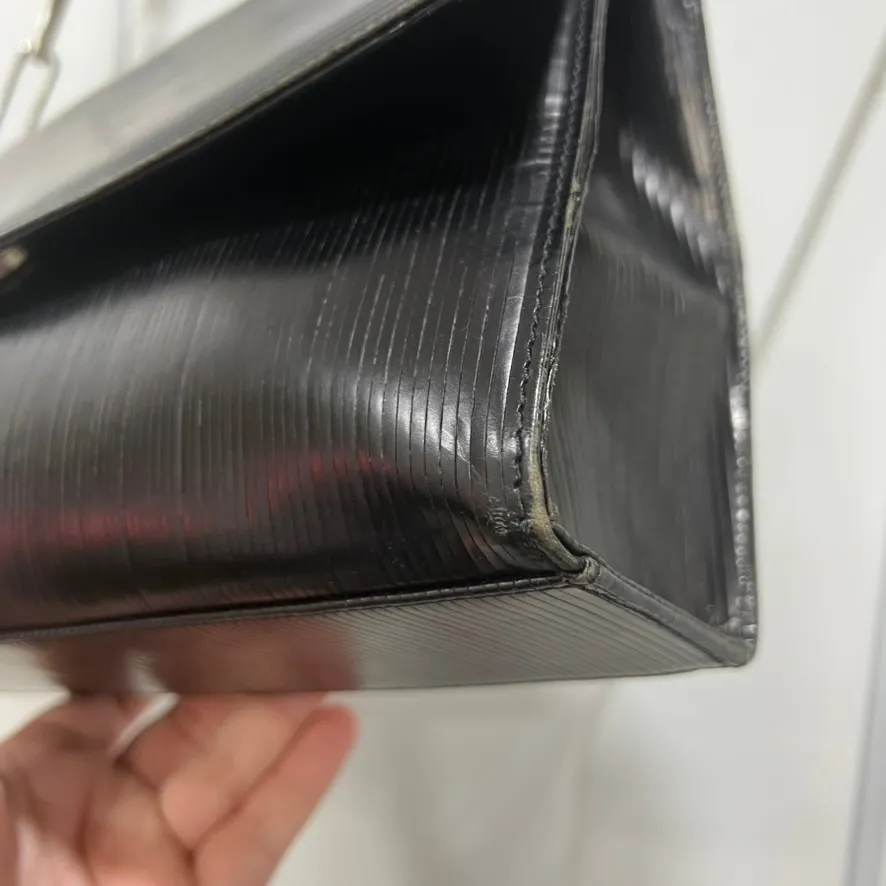 PIBRA Leather Shoulder Purse Square Structure Black Leather Italy - Image 5