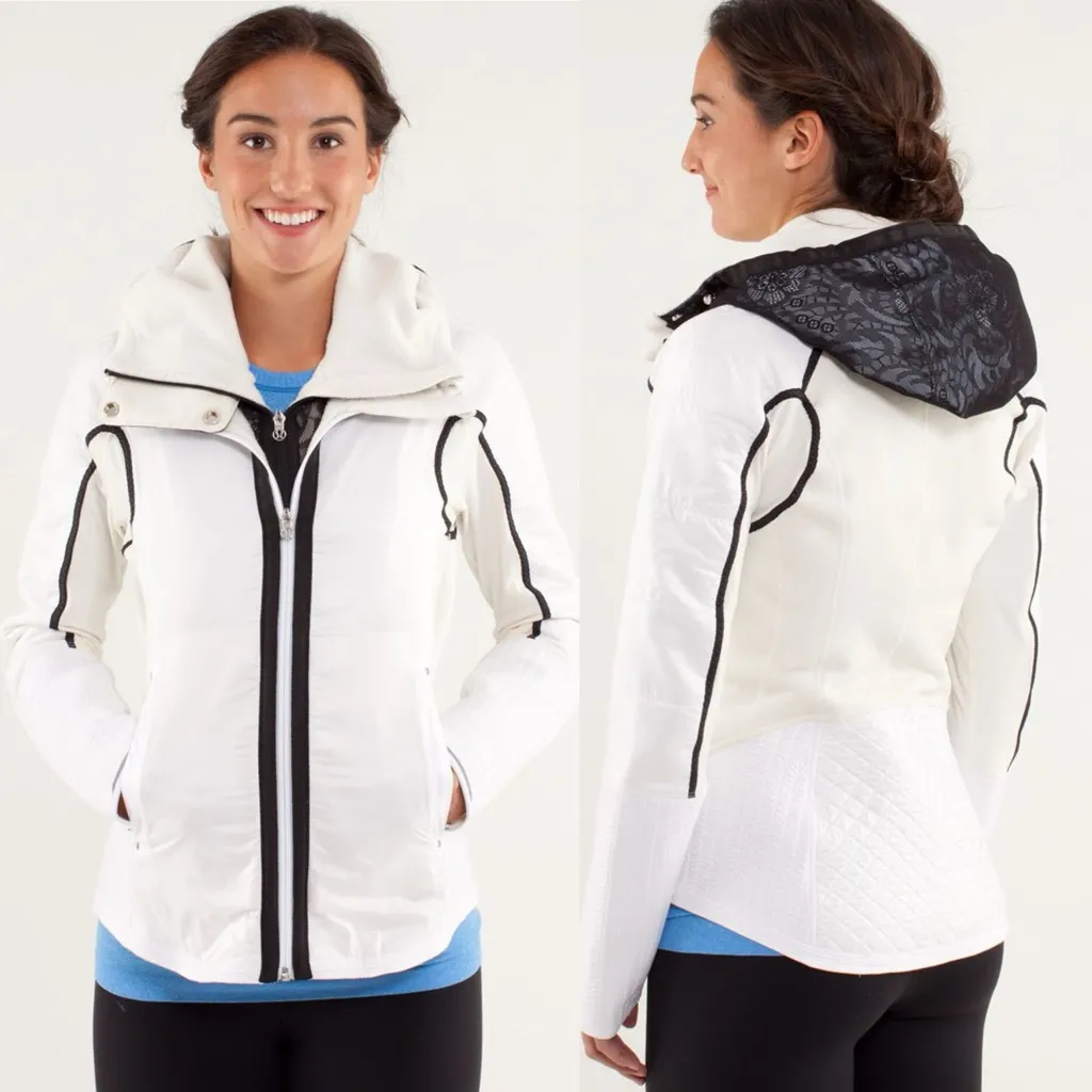 Lululemon Run Bundle Up Jacket Polar Cream White Black - Image 2