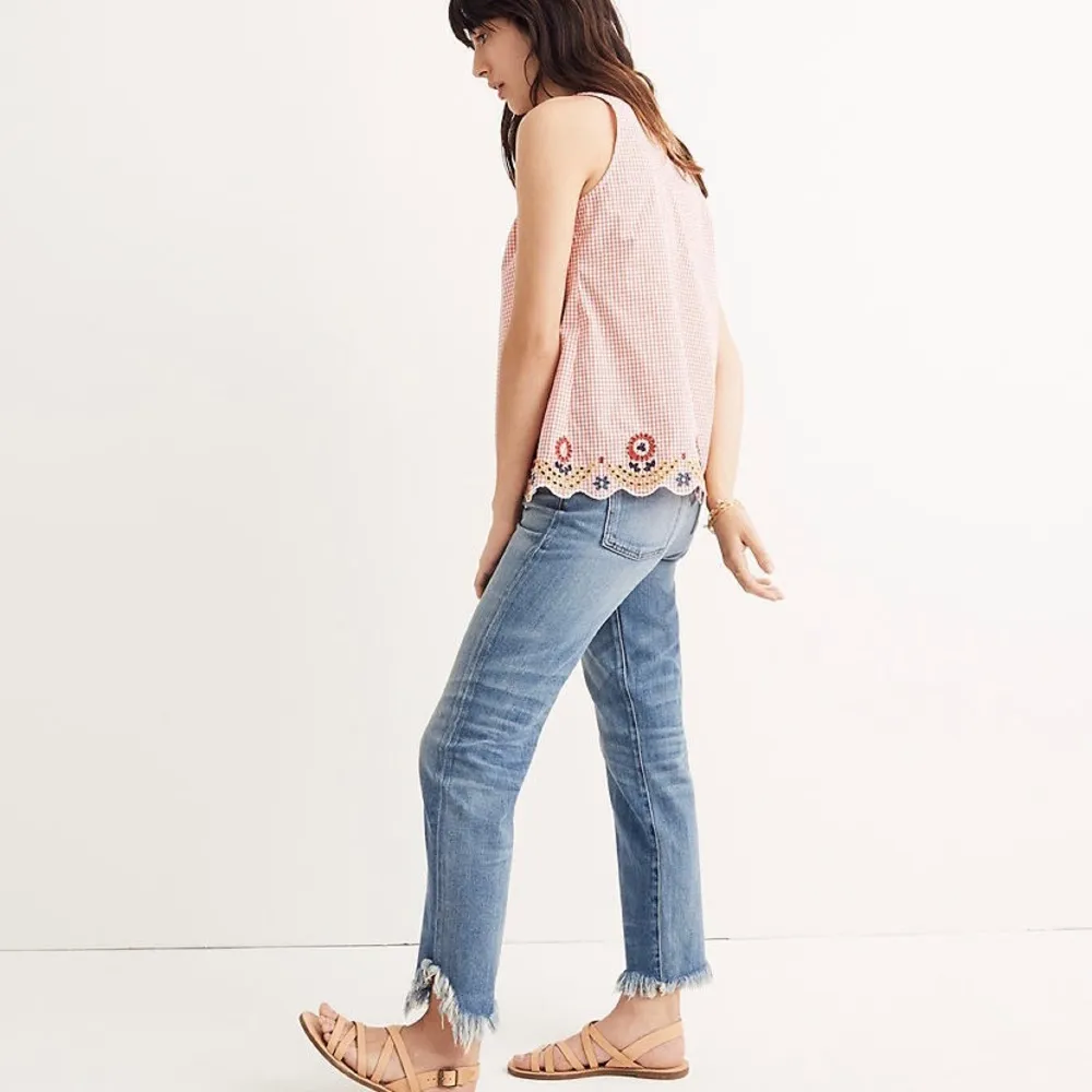 Madewell Embroidered Gingham Tank Top - Image 6