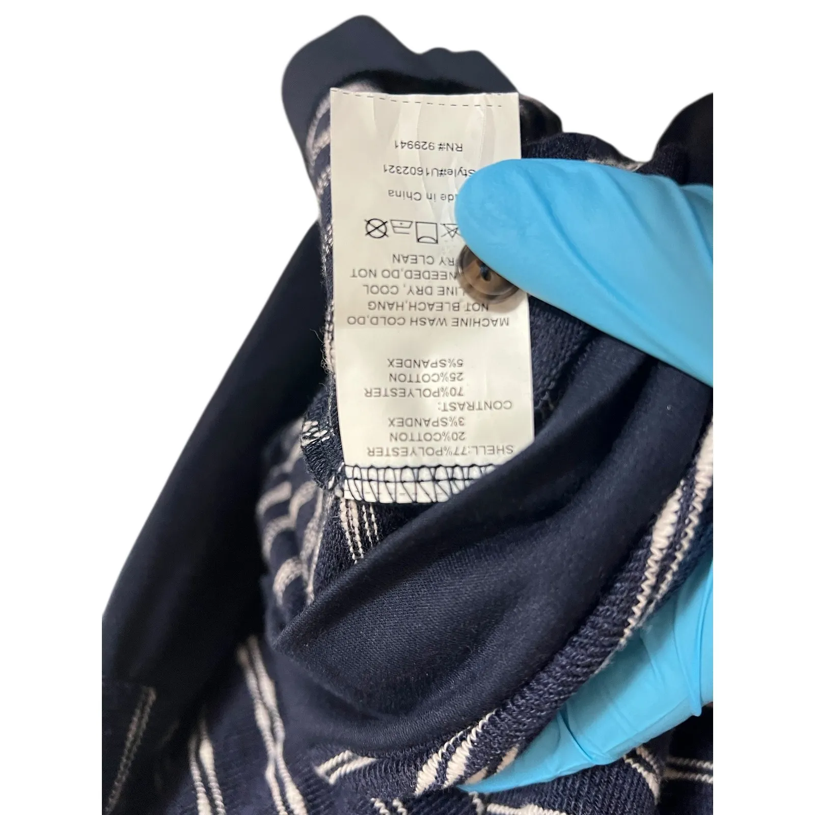 Suzanne Betro Women's Plus 3X Blue Striped Waffle Knit Henley Long Sleeve Top - Image 5